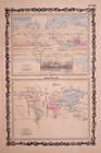 Antique 1862 Meterological Map Of The World By Johnson   Ward  14x18 