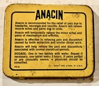 Vintage Early Metal Tin Box Container Anacin Analgesic Tablets By Whitehall