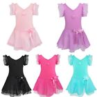 Girls Camisole Leotard Ballet Dance Tutu Dress Flower Ruffle Ballerina Dancewear