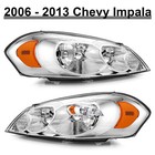 2pcs Headlights For 2006-2013 Chevy Impala 2006-2007 Monte Carlo Chrome Lh rh