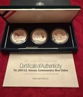 United States Veterans Commemorative Silver Dollars 3 Piece Set Bu  1 Ogp Coa