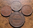 1901 - 1912 Russia Lot Of Four Coins  1 2 - 1 Kopek