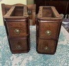 Antique Treadle Sewing Machine Notions Drawers  Set Of  2 Cabinets With Pulls