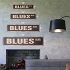 Blues Vintage Street Sign Metal Plastic Music Musicians Artists Night Club