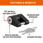 4x 1 4  Trailer Hitch Coupler Lock For Tow Boat Rv Truck Keyed Alike Heavy Duty