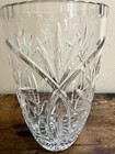Vintage Cut Crystal Vase Pinwheel Starburst Pattern Heavy Lead Glass