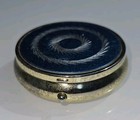 Vintage Hinged Trinket Pill Box Rare Beautiful Electric Blue