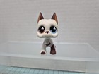 Littlest Pet Shop Authentic   577 White Brown Great Dane Brown Blue Clover Eyes