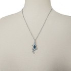 Abalone Gecko Pendant Lizard Necklace Silver Tone 18  Chain Southwestern Desert