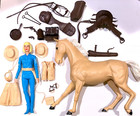 1965 Marx Johnny West - Jane West Figure W  Flame Palomino Horse   Accessories