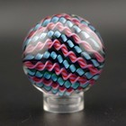 Bryan Trillas Glass Marble filigree Cane uv Reactive pink Blue 1 36 Inch