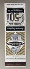The Second National Bank Of Towson Md 50 Years 1906-1956 Matchbook Cover