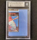 Pete Rose Signed 1985 Cincinnati Reds Baseball Trading Card Slab Auto Bas
