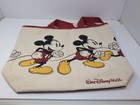 Disney Parks Walt Disney World Canvas Mickey Mouse Tote Bag W  Red Lining  Nwt
