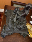 Incredible 19th Century Japanese Meiji Bronze Fisherman One Of A Kind Antique