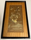Fine Three  3  Antique Japanese  birds  Embroidered Silk Panels  Meiji Period