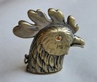 Antique Brass Vesta Case Match Safe Rooster