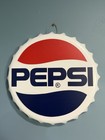 Pepsi Cola Bottle Cap Sign Tin Metal Wall Decor Soda Pop Man Cave