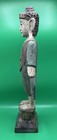 Vintage Antique 23    Burmese Buddha Wooden Carved Painted Statue Figure