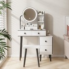 Vanity Set Makeup Dressing Table Lighted Mirror Stool Storage Drawer Dresserdesk