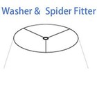 Urbanest Drum Fabric Lamp Shade Blue white Trim 10  X 12  X 8 5 h Spider Msrp 42