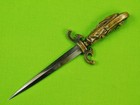 Antique 19 Century French Saint Figural Small Dagger Knife W  Scabbard