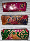 Vtg Lot Of 3 Multi-colored Single Tube Lipstick Cases Holders Inside Mirror G20