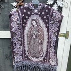 Handmade Acrylic Virgin Of Guadalupe Mexican Poncho  Multi-color One Size