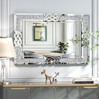 Large Crystal Crush Diamond Mirror Vanity Silver Decorative Mirrors Wall Hanging
