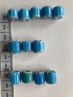 Antique Lot 12 African Trade Beads Chevron 6 Layer Cylinder Tube Rosetta Beads