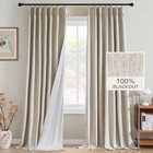  Pinch Pleated Full Blackout Curtains 40 w X 84 l  pack Of 2  Heather Natural