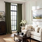 Olive Green Velvet Blackout Curtains 40w X 84 l  pack Of 2   