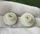 Lot X 2 Victorian Medium Hand Painted Porcelain Stud Buttons Pink Roses  10