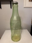 Coca-cola Giant Bottle Coin Bank Green Plastic 23 5    With Cap Cracked