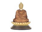4 Inch Buddha - Wood Carved Statue In Exotic Hard Woods - Multi Layered Hand    