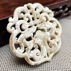 Chinese Jade collectibles  Manual Sculpture the Ancient Jade Statue Pendanth521