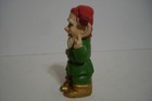 Vintage Chalkware Christmas Green 5 25  Elf Gnome Figurine