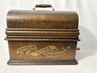 Antique Edison Home Model C Cylinder Phonograph W  Records   2 Horns