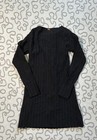 For Love   Lemons Knitz Black Knit Bodycon Sweater Dress Lace Up Size M