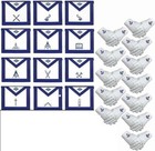 Masonic Blue Lodge Officer Aprons  Chain Collar With Jewel glove Set Pack  Of 12
