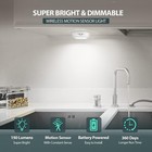 Reoshine Motion Sensor Puck Lights  Dimmable  6000k Cool White  3 Pack 