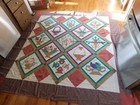 Handmade Basket Applique Sampler Quilt Top Ready To Complete Cat 85 X 86 