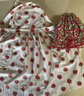 Vintage Strawberry Full Apron W pocket-crisp Cotton-w tissue Box Cover