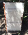 Antique Victorian Metal Tin Ceiling Tile Wood Mounted Hanging Wire Vintage Old