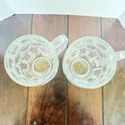2 Vtg Dimple Stein Beer Mug Dimpled Clear Glass Mugs Heavy Glass 20 Oz