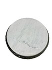 Vintage Round White Marble Top Coffee Table Black French Style Cabriole Legs