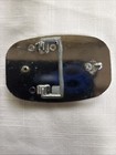 Silver Tone Belt Buckle With Moss Agate Stone