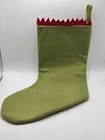 Green Felt Christmas Stocking With Embroidered Ornaments