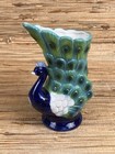 Peacock Tiki Mug Ceramic Cup 7 5  Tall 18 Fl Oz Blue Glaze New
