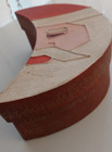 Vintage Christmas Decoration Box  Folk Art Crescent Moon Santa Claus Box  5203
